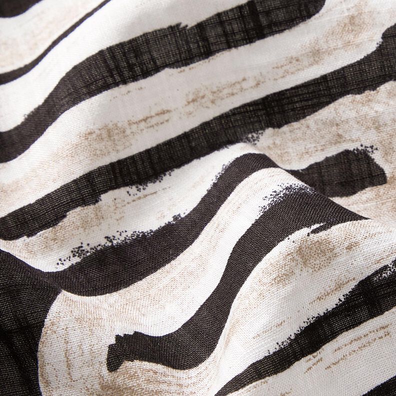 Wavy lines cotton viscose blend – black,  image number 2