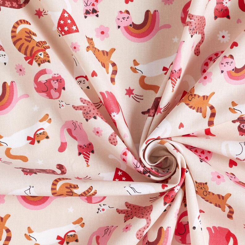 Coated Cotton playful kittens – rosé, image number 3