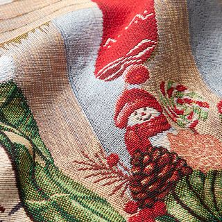 Panel Tapestry Fabric Christmas cat – light blue/red, 