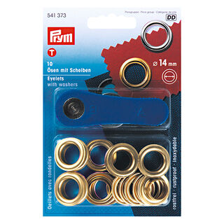 Eyelets and washers [Ø 14 mm] | Prym – metallic gold, 