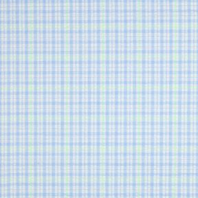 Seersucker Cotton Blend Check – light blue/neon green, 