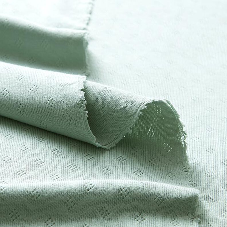 Fine Jersey Knit with Openwork – mint,  image number 4