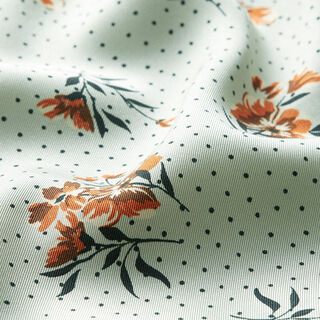 Satin autumnal flowers – pastel green, 