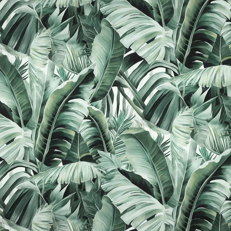 Decor Fabric Canvas painted palm leaves – ivory/eucalyptus,  image number 1