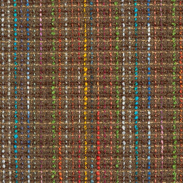 Colourful Stripes & Lurex Pure New Wool Blend Bouclé – medium brown,  image number 1