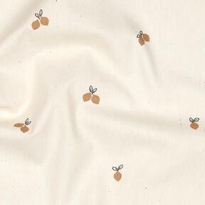 GOTS Cotton Poplin small lemons | Poppy Fabrics – natural/fawn, 