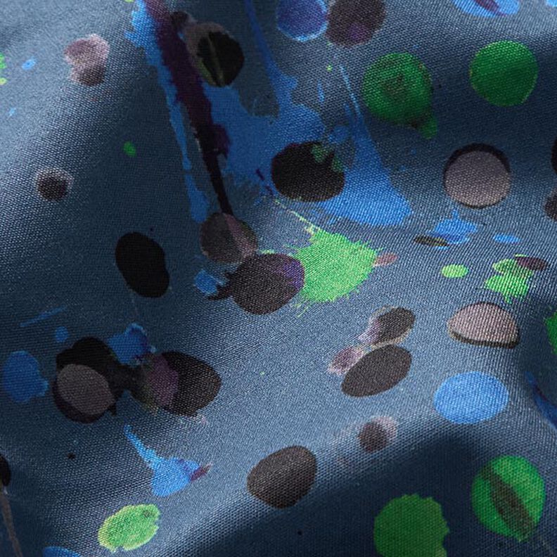 Softshell dripping blobs Digital Print – denim blue/grass green,  image number 3