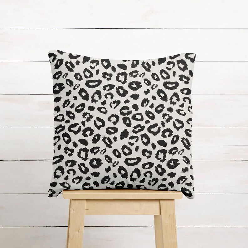 Decor Fabric Jacquard leopard print – ivory/black,  image number 7