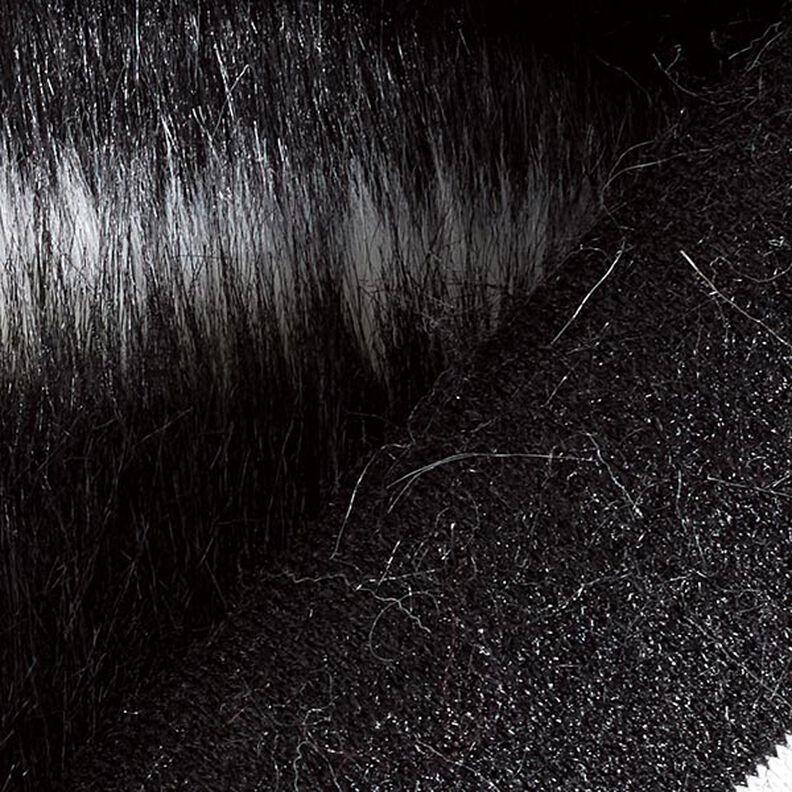 Faux Fur Horizontal stripes – black/offwhite,  image number 4