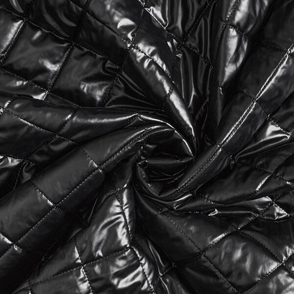 Diamond Quilted Fabric – black,  image number 3