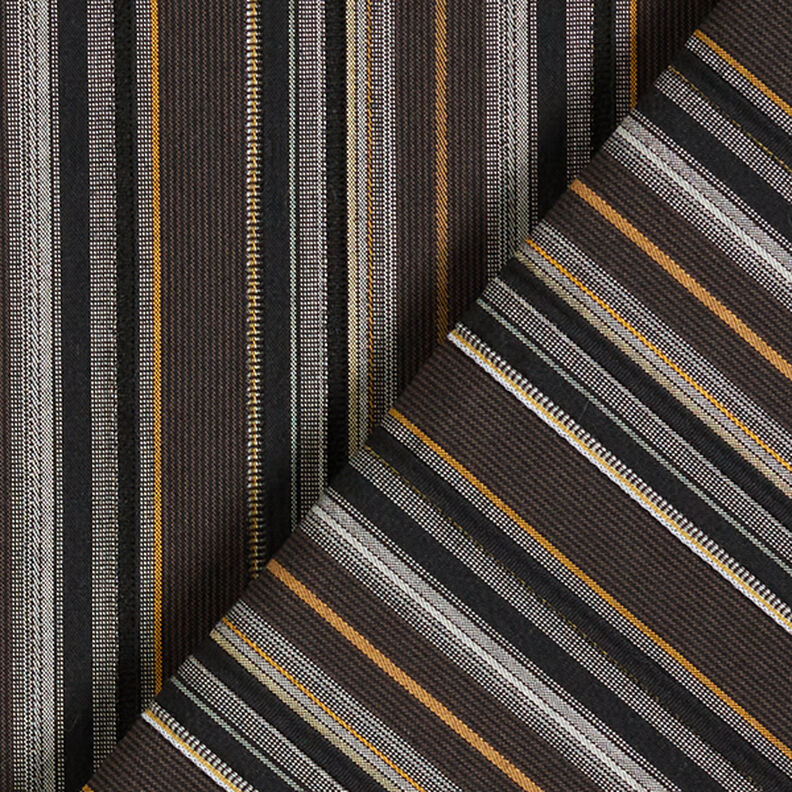 Stripy cotton blend – black brown,  image number 4