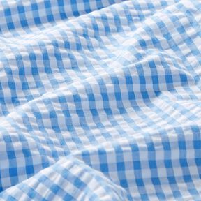 Seersucker Cotton woven check – blue/white, 