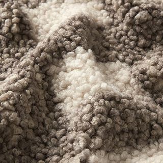 Knitted bouclé check – offwhite/light brown, 