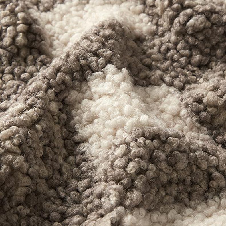 Knitted bouclé check – offwhite/light brown,  image number 2
