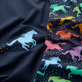Cotton Jersey Panel Dreamland Horses Panel | Stoff&Liebe – midnight blue, 