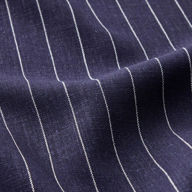 Viscose-linen blend wide pinstripes – navy blue,  image number 2