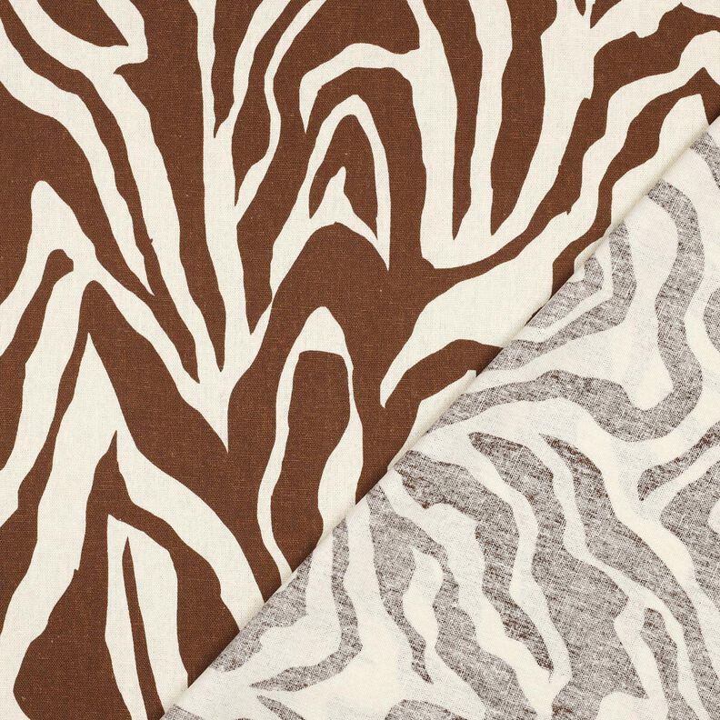 Viscose Linen Blend Zebra Print – offwhite/chestnut,  image number 4