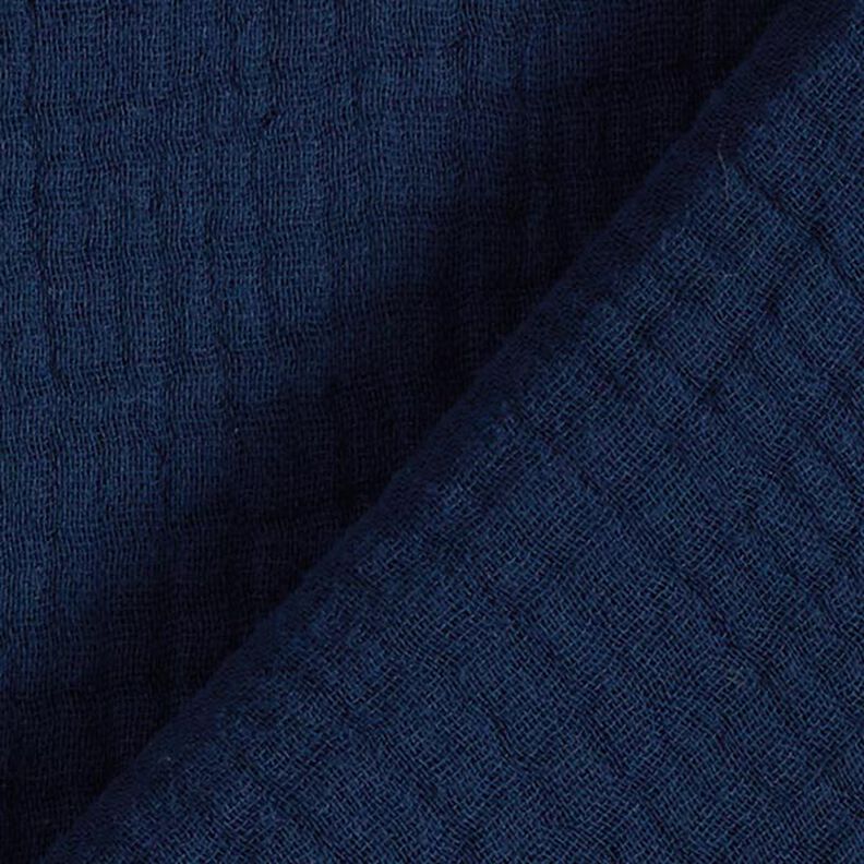 GOTS Triple-Layer Cotton Muslin – midnight blue,  image number 5