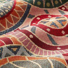 Decor Fabric Tapestry Fabric Colourful Circles – carmine/light beige, 