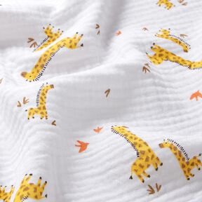Double Gauze/Muslin Giraffes – white/sunglow, 