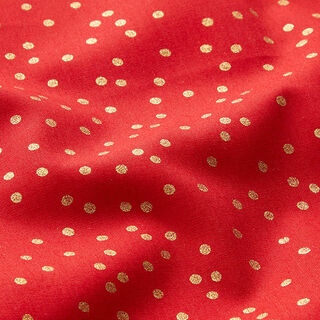 Cotton Poplin Fine Dots – red/gold, 