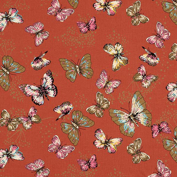 Cotton Jersey Butterflies – terracotta,  image number 1