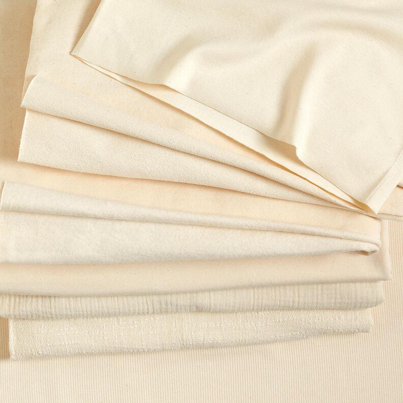 GOTS Unbleached muslin/double crinkle woven fabric | Tula – natural,  image number 4