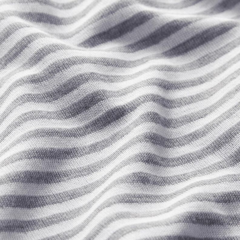 Double face Jersey plain stripes – white/grey, image number 2