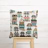 Decor Fabric Half Panama nostalgic houses – offwhite/beige,  thumbnail number 8