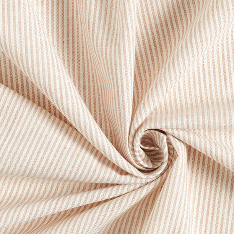 Linen Cotton Blend Narrow Stripes – beige/offwhite,  image number 3