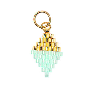 Pendant Brick Stitch Diamand [10 mm  x 15 mm] | Rico Design – gold metallic/blue, 