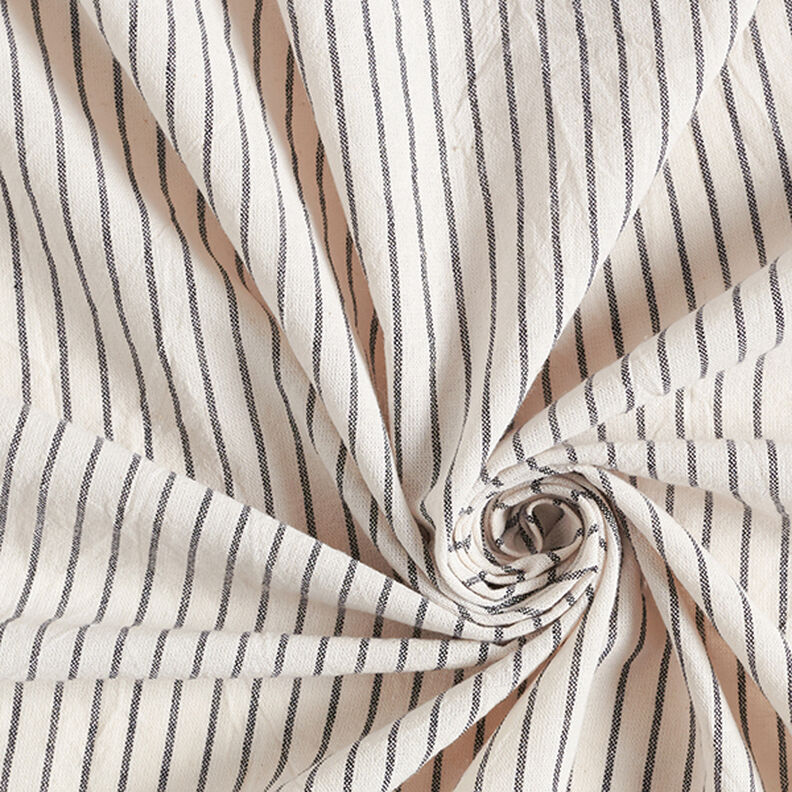 Blouse Fabric Cotton Blend wide Stripes – offwhite/black,  image number 3