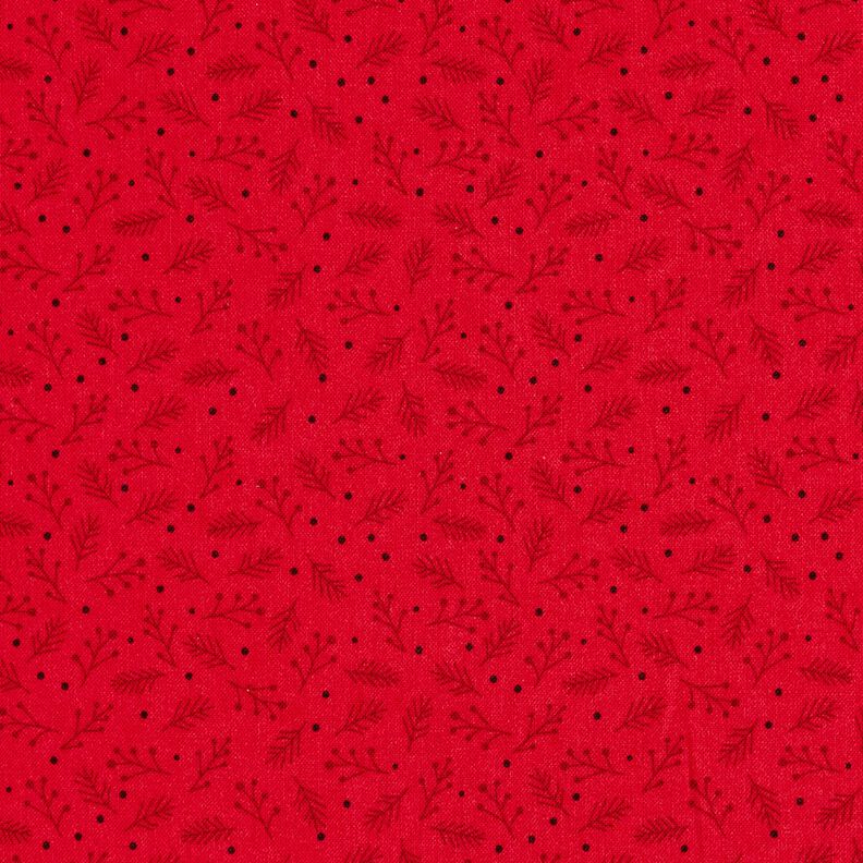 Cotton Poplin Festive Branches – dark red, image number 1