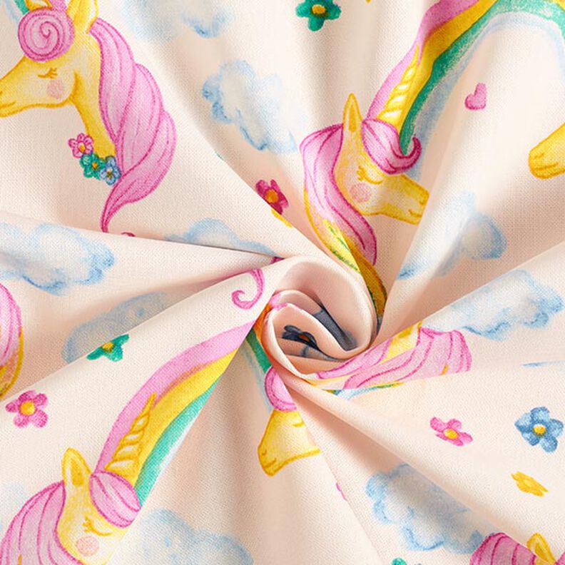 Decor Fabric Half Panama Unicorns – light pink,  image number 4