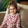 Brushed Sweatshirt Fabric hearts | Poppy Fabrics – natural/red,  thumbnail number 5