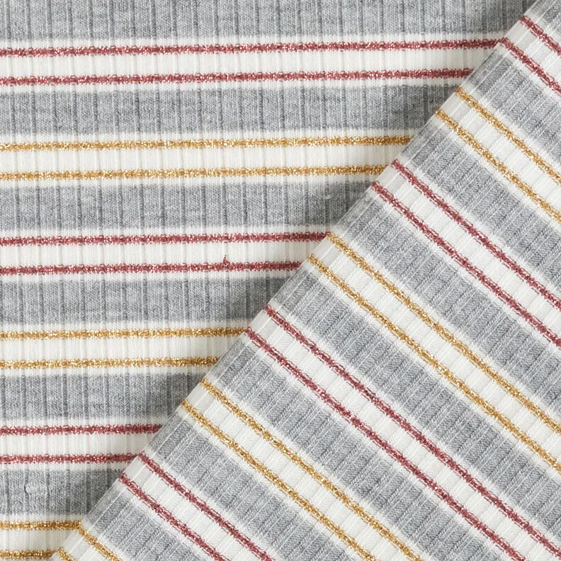 glitter stripes ribbed jersey – grey,  image number 4