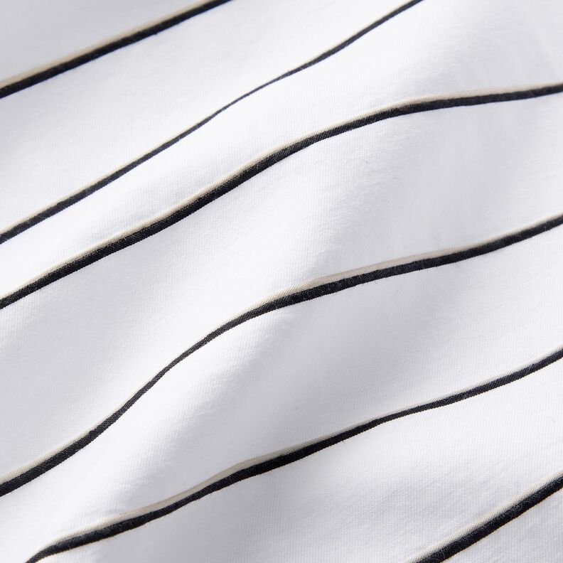 Wide stripes cotton blend – white/black,  image number 2