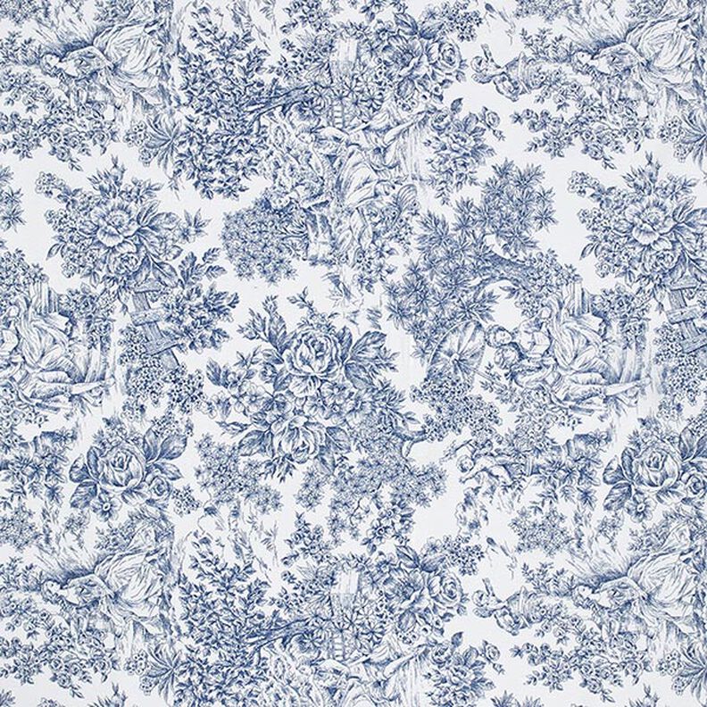 Decor Fabric Canvas romance – white/blue,  image number 1