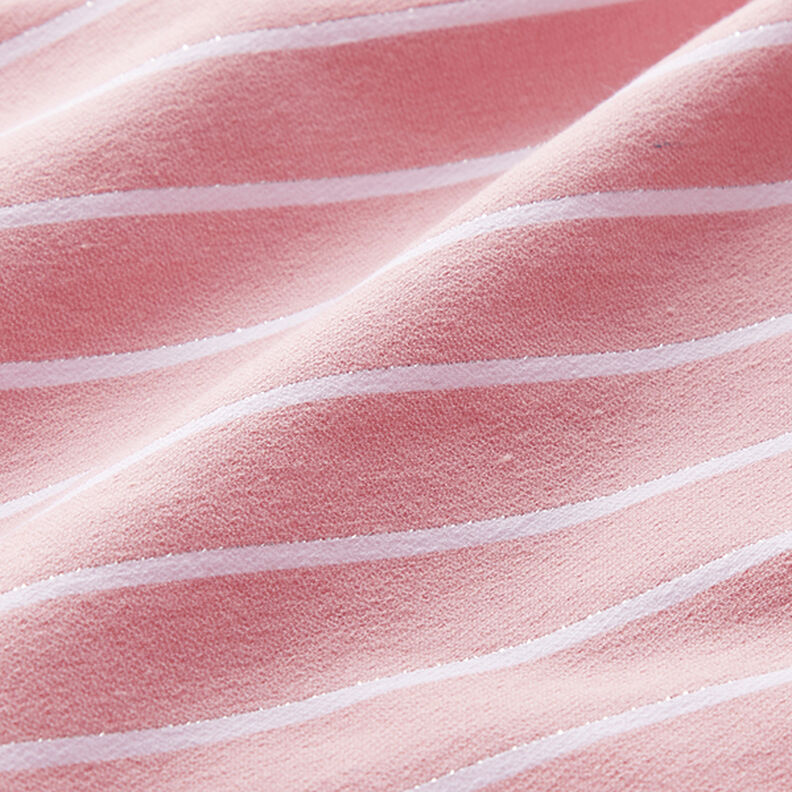Viscose stretch with glitter stripes – pink/white,  image number 2