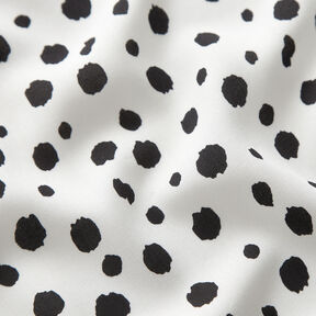 Irregular dots viscose fabric – white/black, 
