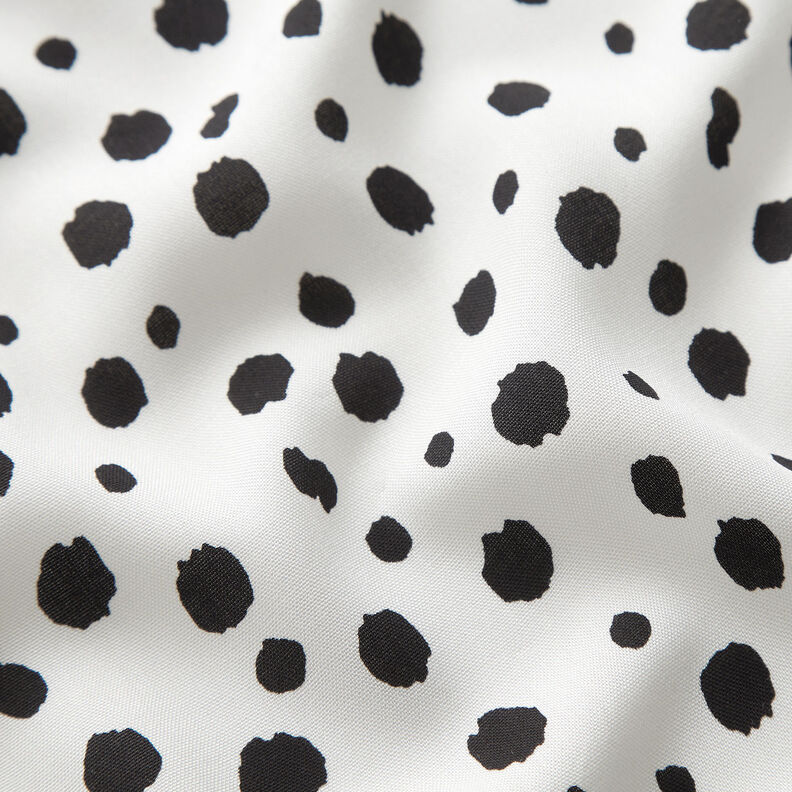 Irregular dots viscose fabric – white/black,  image number 2