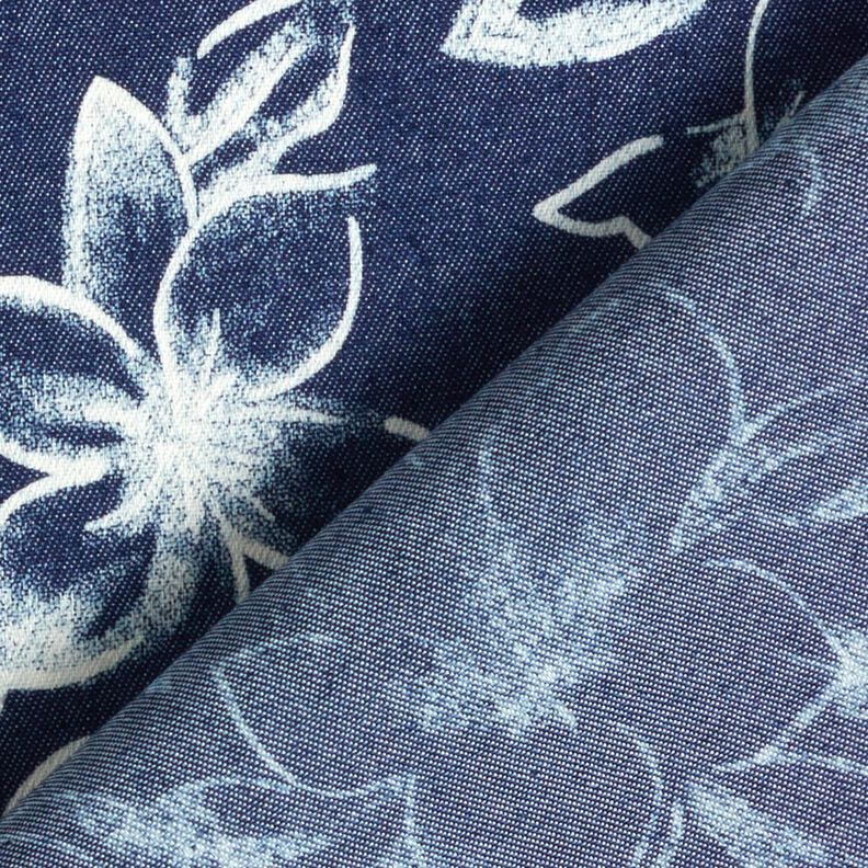 Chambray Summer flowers – navy blue/offwhite,  image number 4