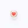 Heart Shank Button with Golden Edge [ Ø 11 mm ] – red/gold,  thumbnail number 1