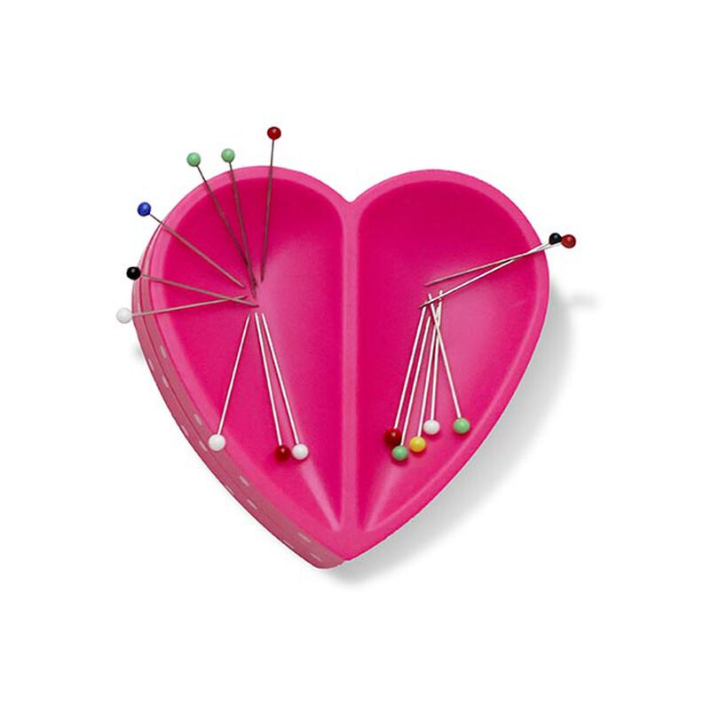 Heart Magnet Pincushion [ Dimensions:  80  x 80  x 26 mm  ] | Prym Love – pink,  image number 1