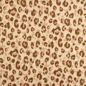 Cotton Poplin Leopard print – almond/dusky pink, 