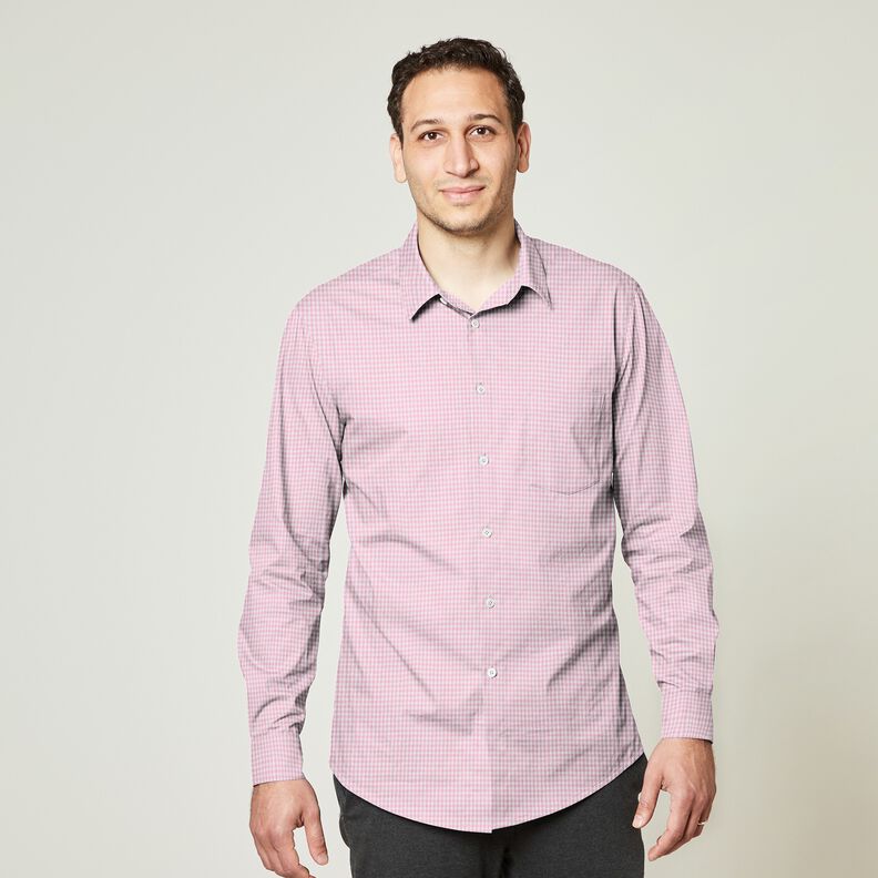 Cotton Vichy check 0,2 cm – pink/white,  image number 8