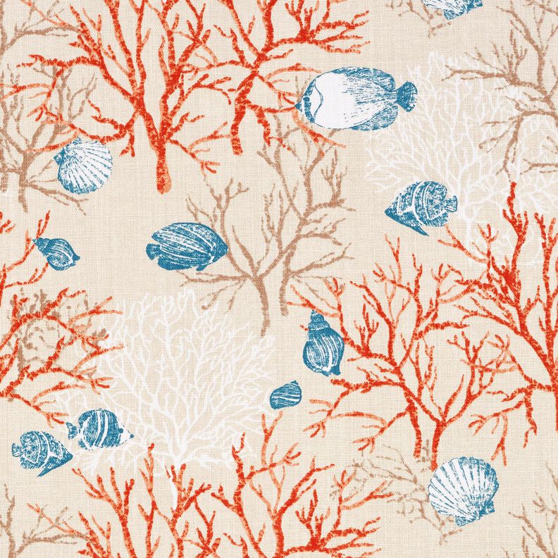Decor Fabric Panama coral reef – light beige/terracotta,  image number 1