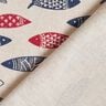 Decor Fabric Half Panama abstract school of fish – berry/natural,  thumbnail number 4