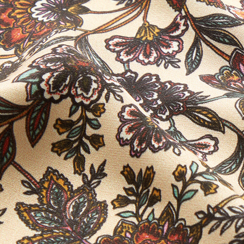 paisley flowers viscose satin – cashew,  image number 2
