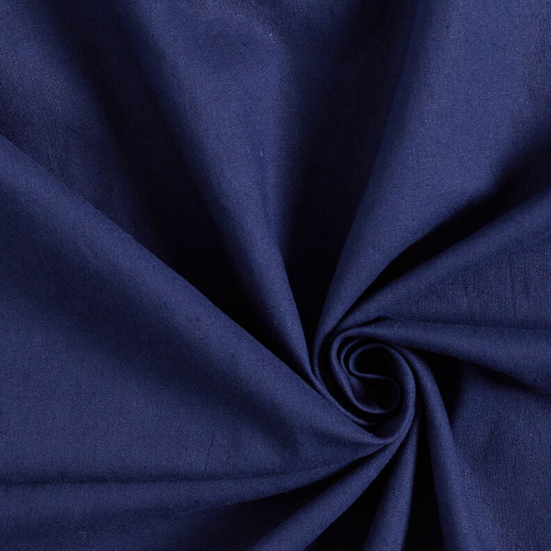 Linen Cotton Blend Plain – navy blue,  image number 1